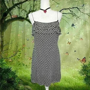 Vintage Y2K 90s Style Ruffled Polka Dot Midi Dress